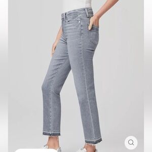 Paige Cindy Crop Straight Leg Gray Jeans
